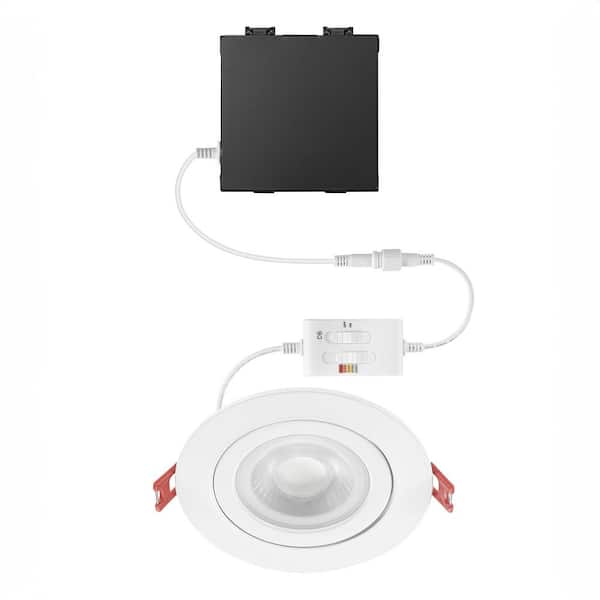 Commercial Electric 4 in. Elite Series Adjustable CCT 3-Level Lumen Select Dimmable Integrated LED Ultra Spot Canless Recessed Light, White
