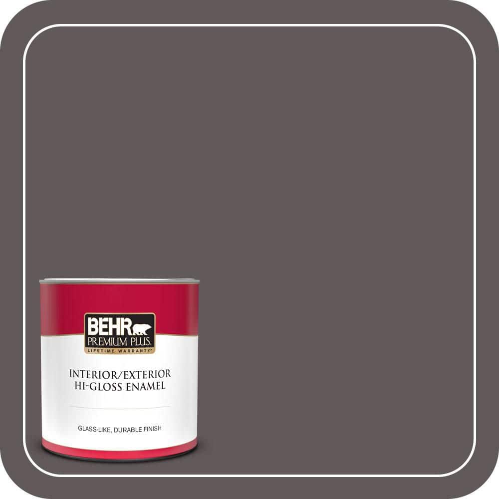 BEHR PREMIUM PLUS 1 qt. #T14-10 Coffee Bar Hi-Gloss Enamel Interior/Exterior Paint & Primer (1)