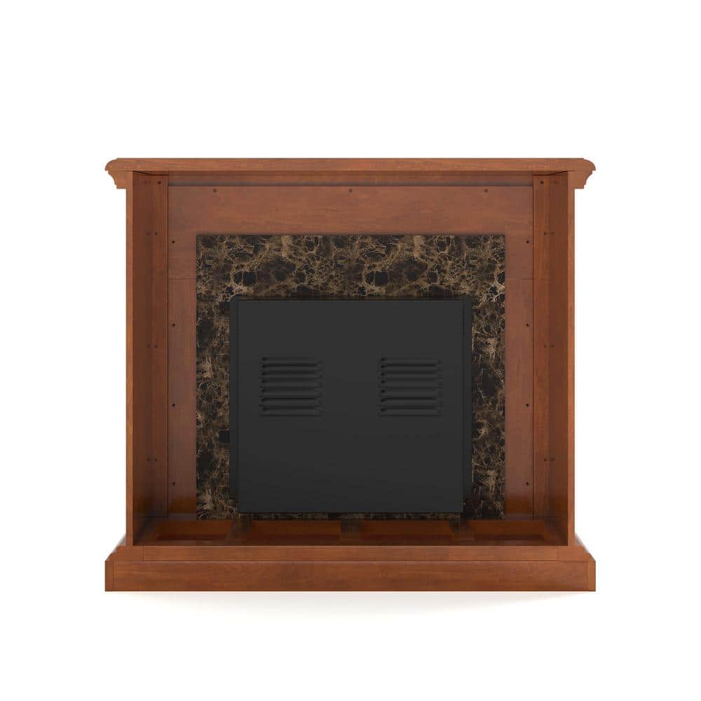 Southern Enterprises Lila 45.25 in. Freestanding Electric Fireplace in Walnut (2)