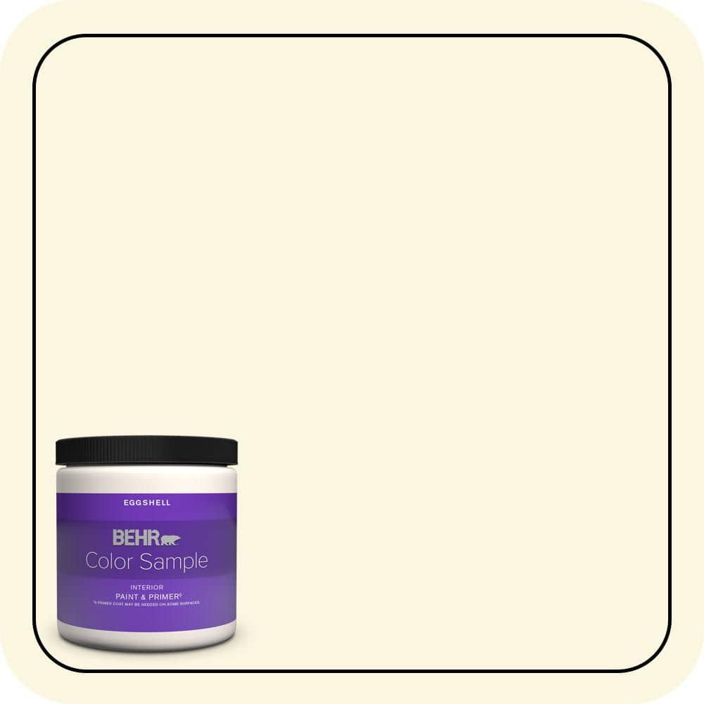 BEHR PREMIUM PLUS #P300-1 Lemon White Enamel & Primer Color Sample (1)