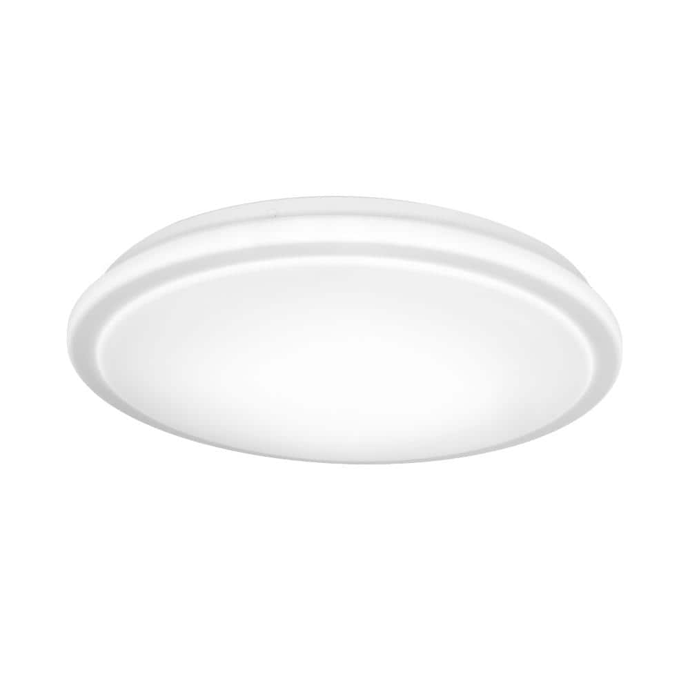 Commercial Electric 12 in. Low Profile LED Flush Mount Round Closet Light Fixture 1100 Lumens 3000K 4000K 5000K Dimmable Hallway Stairwell (2)
