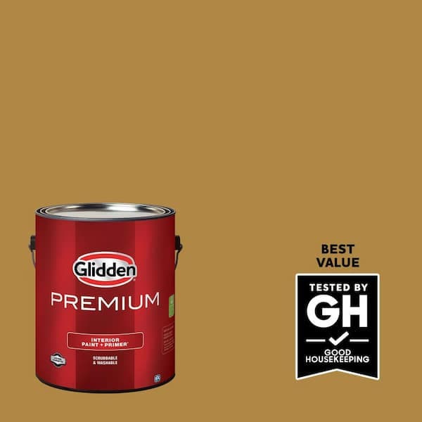 Glidden Premium 1 gal. PPG1106-7 Butterscotch Ripple Eggshell Interior Latex Paint (2)