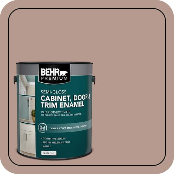 BEHR PREMIUM 1 gal. #MQ1-55 Lite Cocoa Semi-Gloss Enamel Interior/Exterior Cabinet, Door & Trim Paint (2)