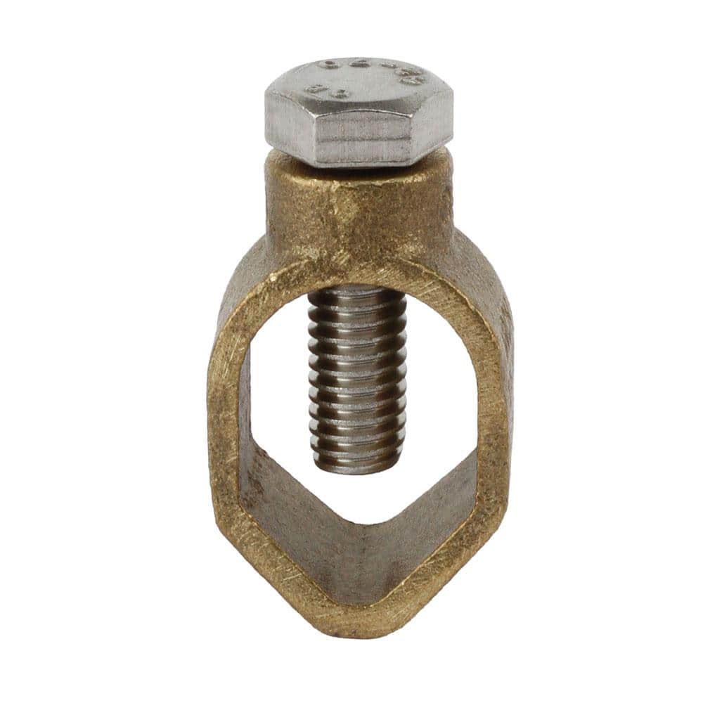 Commercial Electric 3/8 in. to 3/4 in. Bronze Ground Rod Clamp for 10 - 1/0 AWG (1)