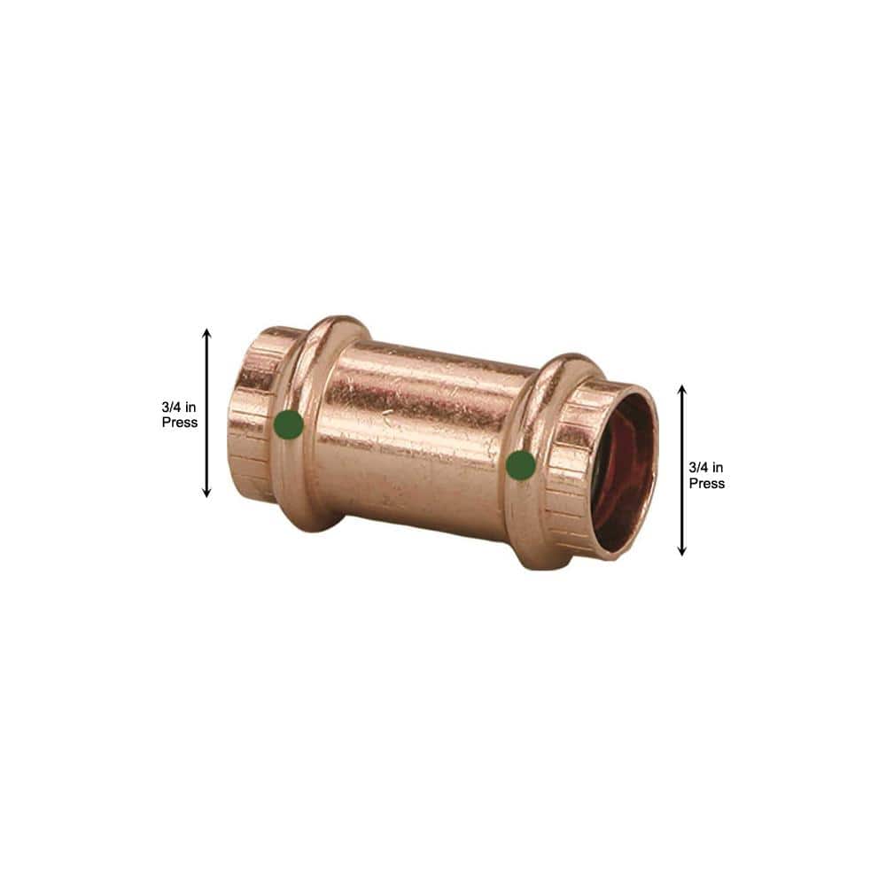 Viega ProPress 3/4 in. Press Copper Coupling No Stop (3)