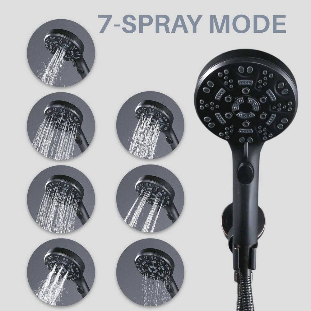 AVITAS Single Handle Wall Mounted 7-Spray Handheld Shower Faucet 1.8 GPM with Pressure Balance Valve in Oil Rubbed Bronze (3)
