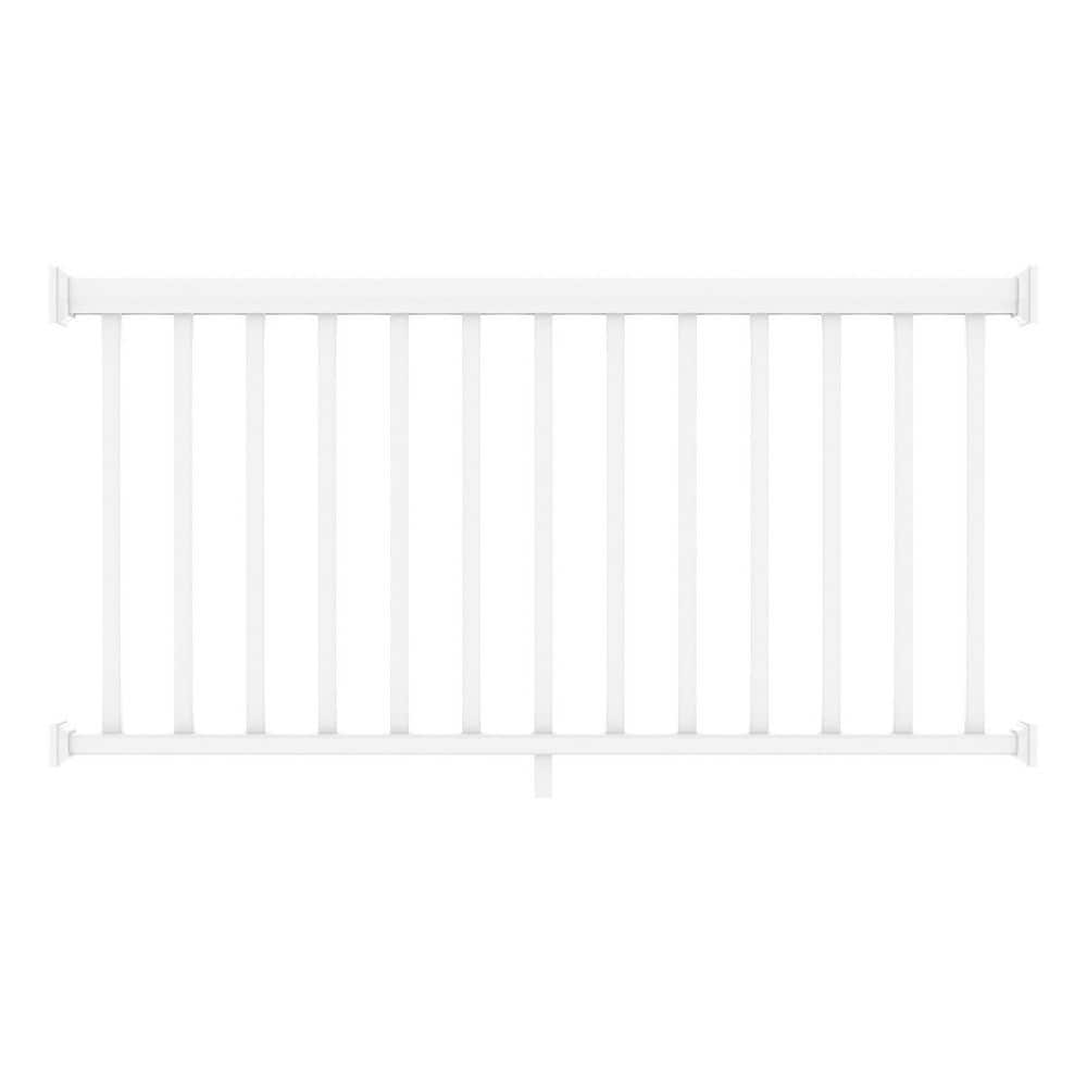Deckorators 6 ft. x 42 in. White PVC Composite Horizontal Deck Railing Kit with Square Composite Balusters Includes Brackets (1)