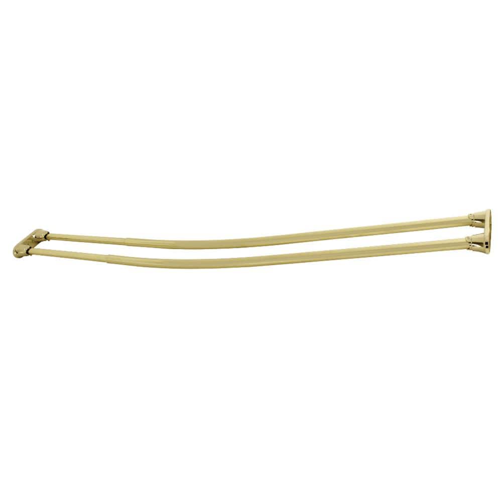 Kingston Brass Edenscape 60 in. to 72 in. Stainless Steel Adjustable Curved Shower Curtain Rod in Polished Brass