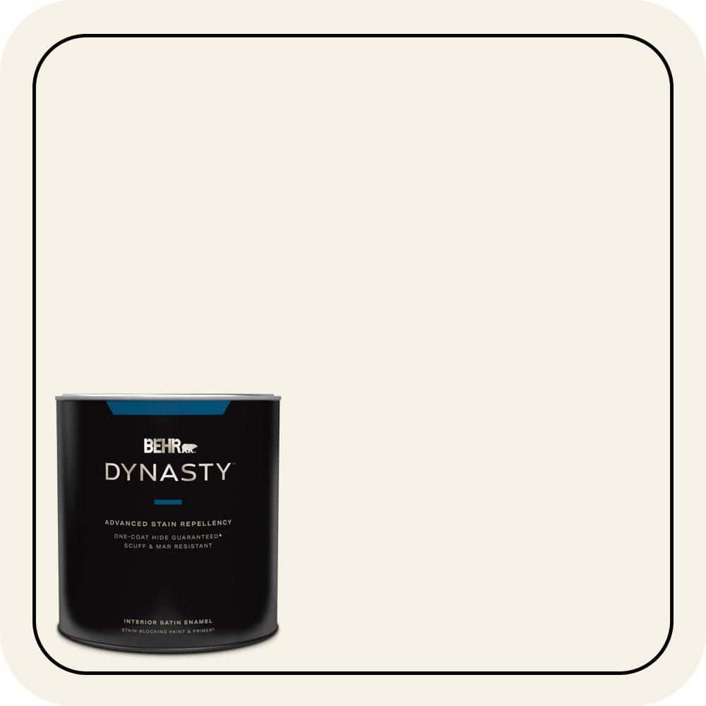 BEHR DYNASTY 1 qt. #W-F-400 Swan Wing Satin Enamel Interior Stain-Blocking Paint and Primer