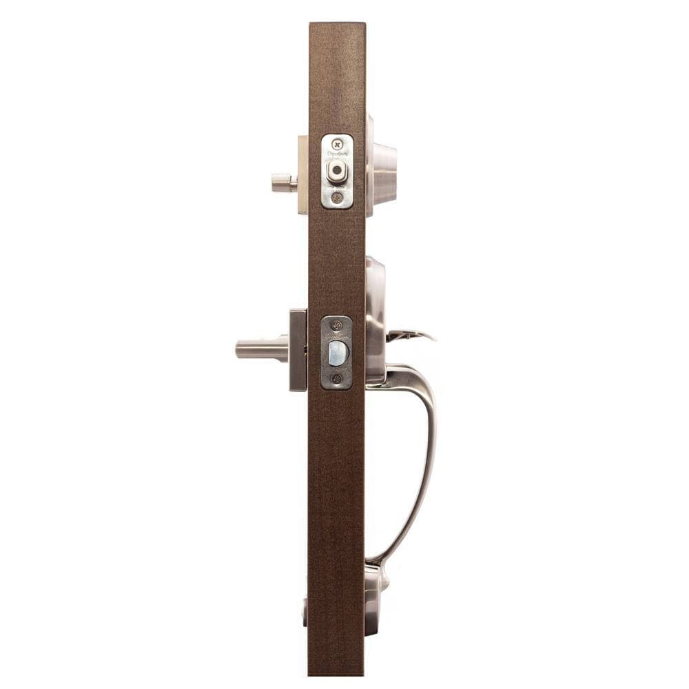 Copper Creek Colonial Satin Stainless Door Handleset and Verona Handle Trim (3)