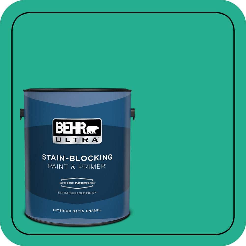 BEHR ULTRA 1 gal. #480B-5 Mermaid Song Extra Durable Satin Enamel Interior Paint & Primer (1)
