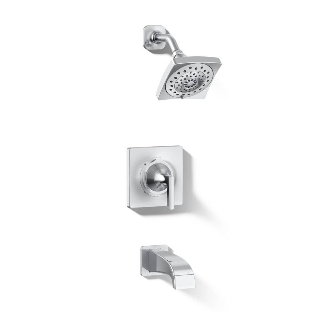 KOHLER Katun 1-Handle 3-Spray Tub and Shower Faucet in Polished Chrome (Valve Included) (1)