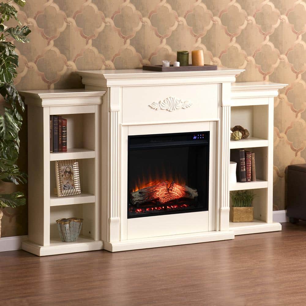 Southern Enterprises Parekah 70.25 in. Touch Panel Electric Fireplace in Ivory (3)