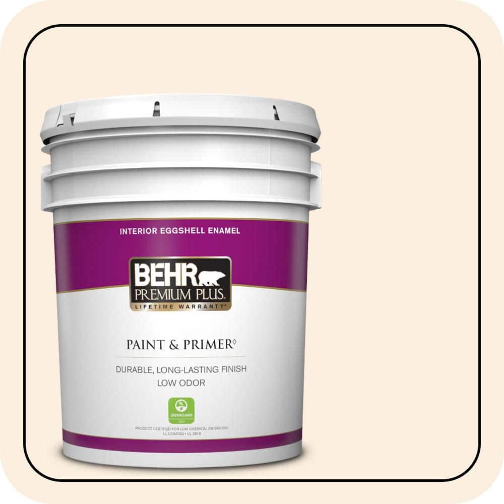 BEHR PREMIUM PLUS 5 gal. #PWN-24 Soft Gossamer Eggshell Enamel Low Odor Interior Paint & Primer