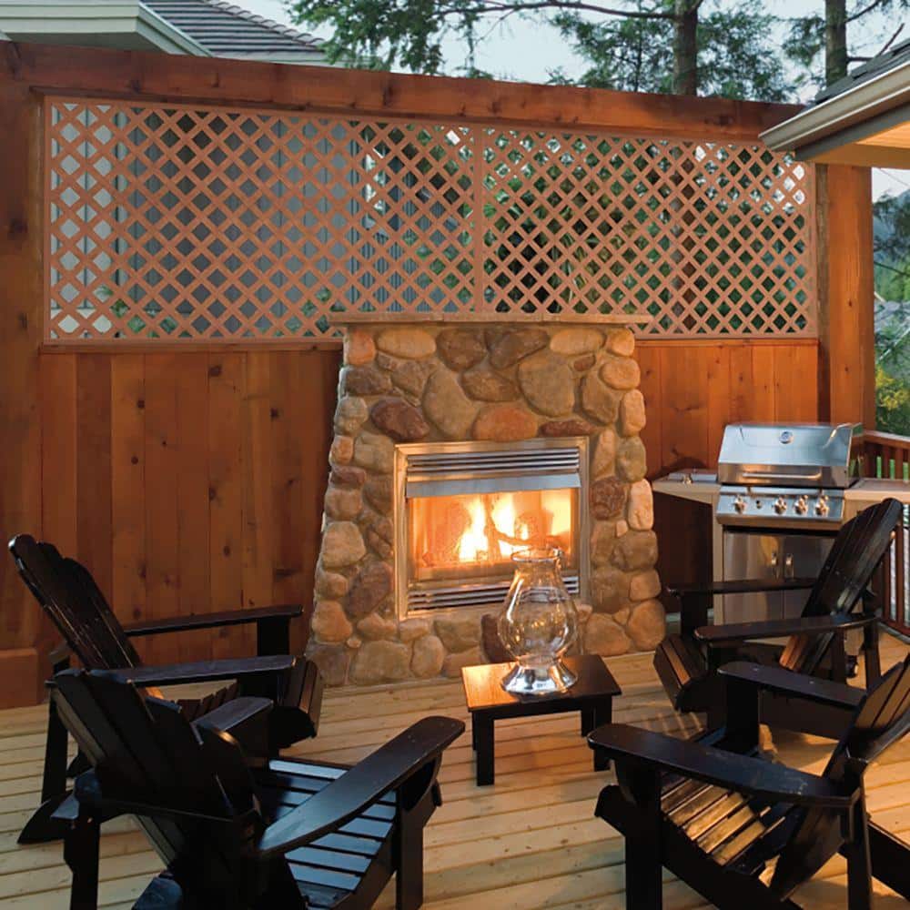 Veranda 8 ft. California Redwood Vinyl Lattice Cap (3)