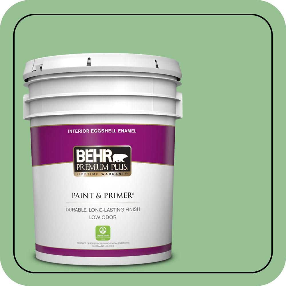 BEHR PREMIUM PLUS 5 gal. #450D-5 Velvet Leaf Eggshell Enamel Low Odor Interior Paint & Primer