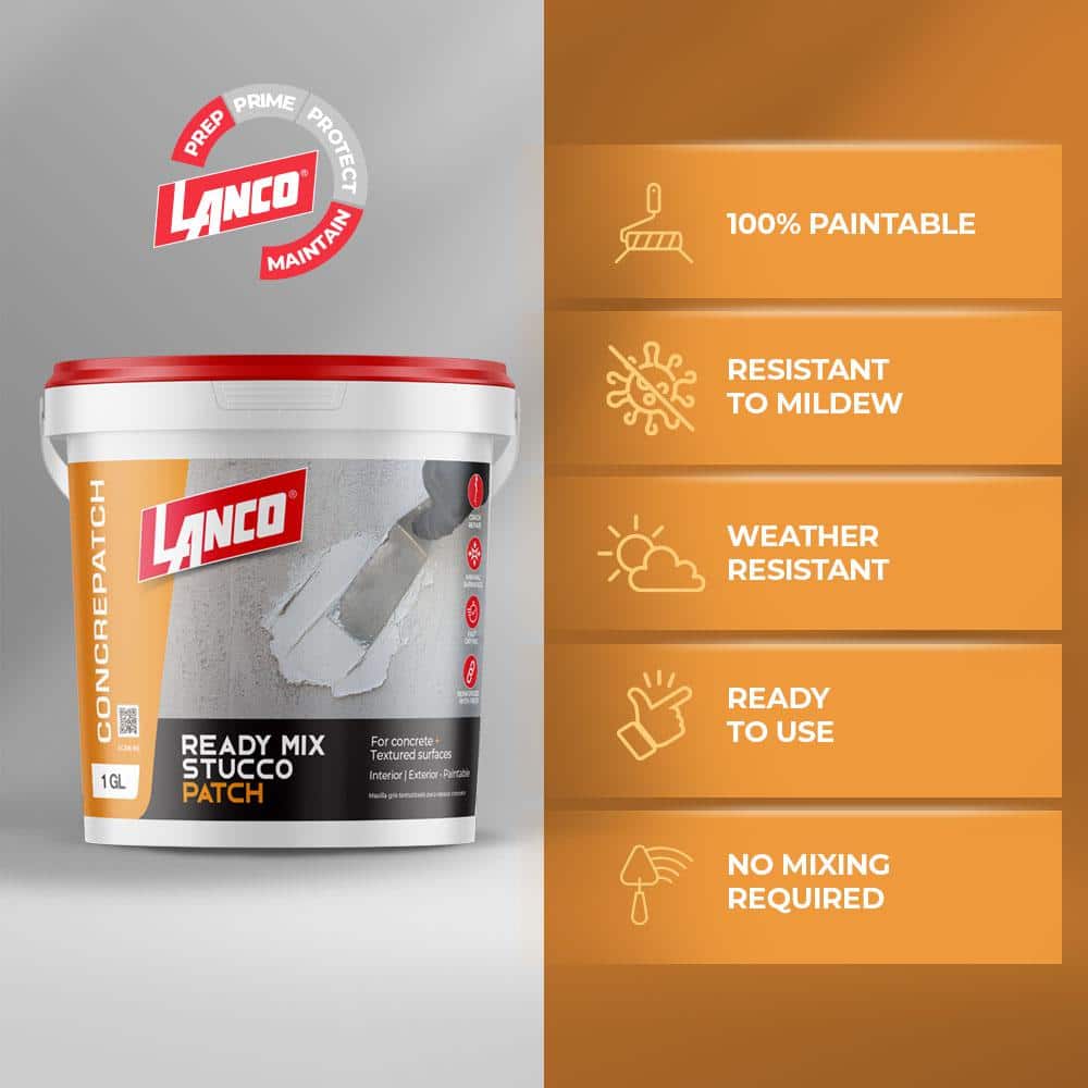 Lanco Concrepatch 1 Gal. Ready-to-Use Stucco Patch and Repair (2)