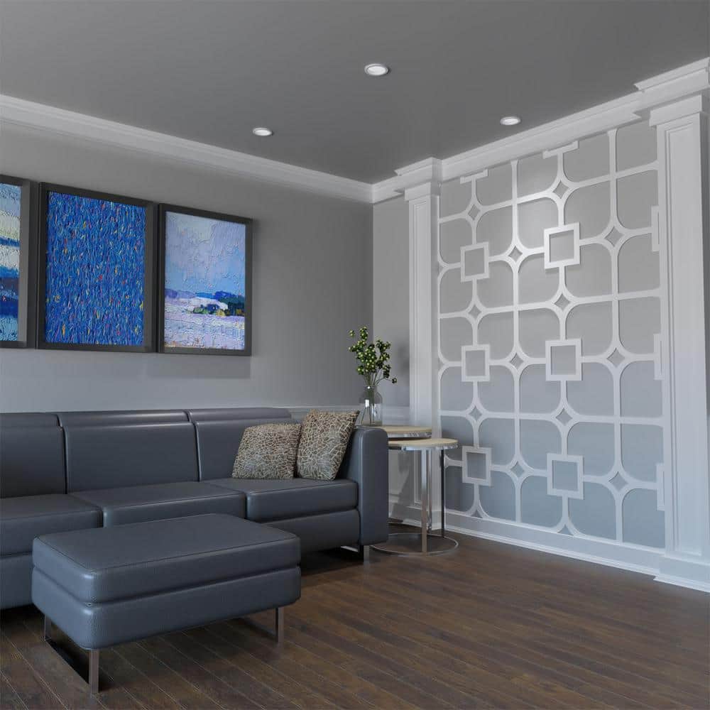 Ekena Millwork 23 3/8"W x 23 3/8"H x 3/8"T Large Olivia Decorative Fretwork Wall Panels Architectural Grade PVC (4)