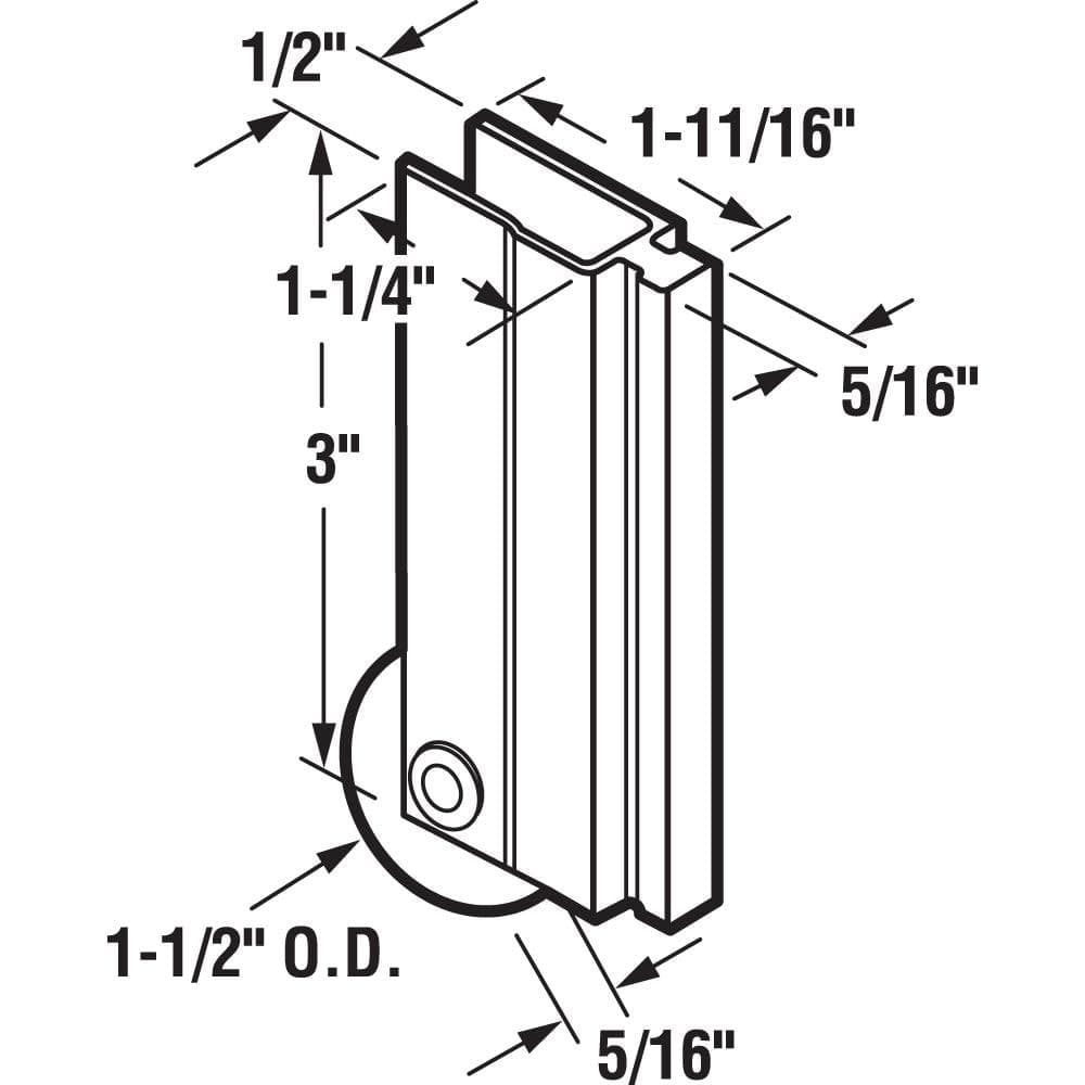 Prime-Line Bypass Door Roller Assembly, 1-1/2 in. Nylon Ball Bearing (2)