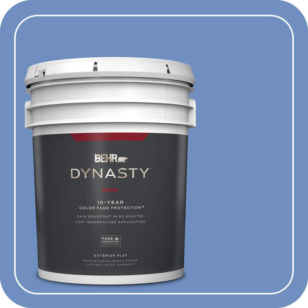 BEHR DYNASTY 5 gal. #590B-5 Purple Hyacinth Flat Exterior Stain-Blocking Paint & Primer