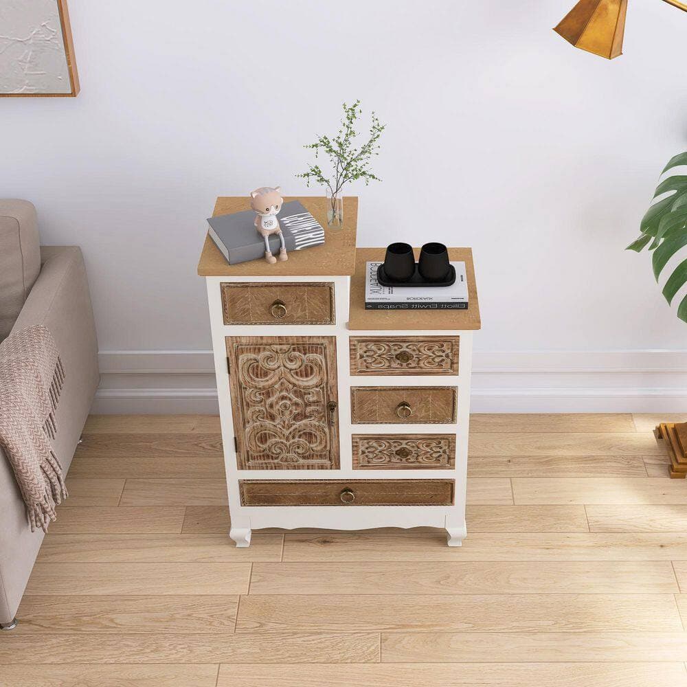 Boosicavelly 22 in. W x 12 in. D x 30 in. H Natural Brown Linen Cabinet (2)