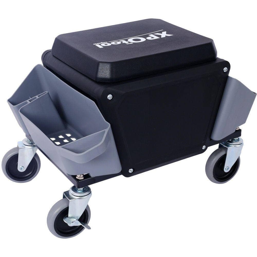 Miscool Ami 330LB Heavy Duty Mechanic Stool with Wheels Rubber Cushion Gray (2)