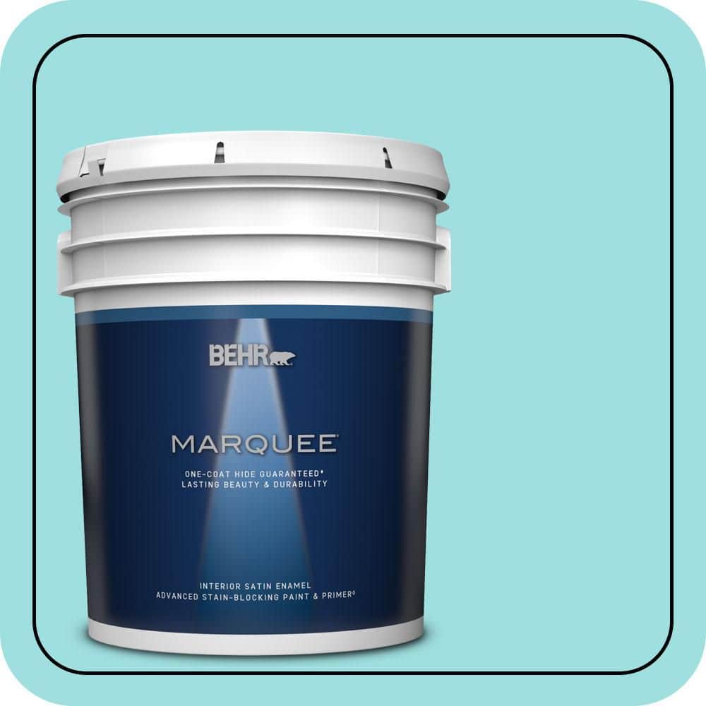 BEHR MARQUEE 5 gal. #P460-2 Tropical Waterfall Satin Enamel Interior Paint & Primer