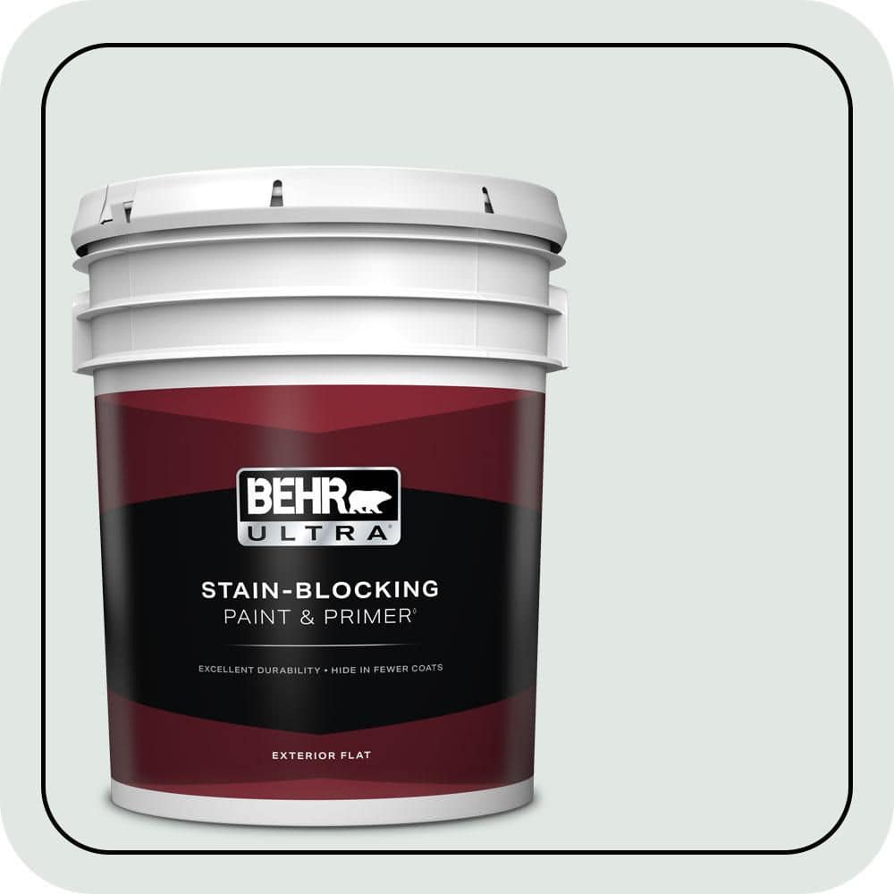 BEHR ULTRA 5 gal. #490E-1 Glimmer Flat Exterior Paint & Primer