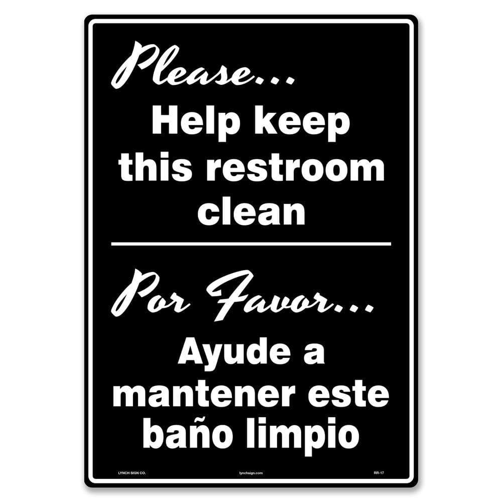 Lynch Sign 10 in. x 14 in. Keep Restroom Clean Sign Printed on More Durable Longer-Lasting Thicker Styrene Plastic.
