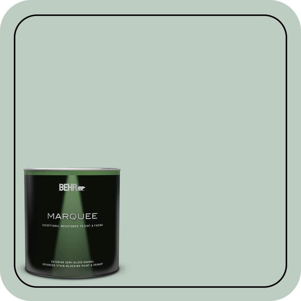BEHR MARQUEE 1 qt. #QE-42 Antiqued Aqua Semi-Gloss Enamel Exterior Paint & Primer