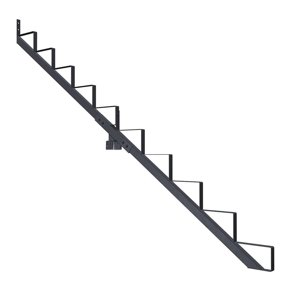 PEAK 10-Step Steel Stair Riser (Stringer) and Connector Kit in Matte Black