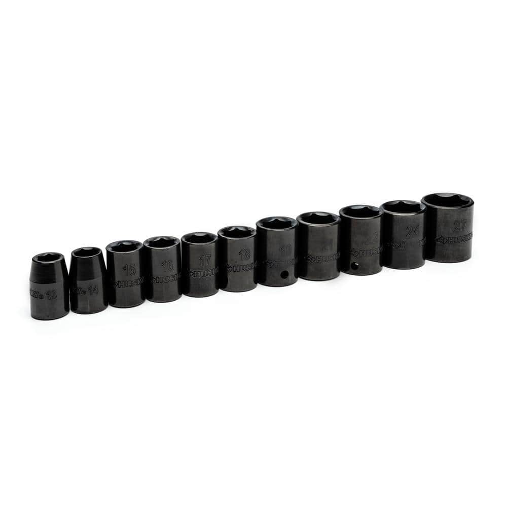 Husky 1/2 in. Drive Standard Metric 6-Point Impact Socket Set (11-Piece) (3)