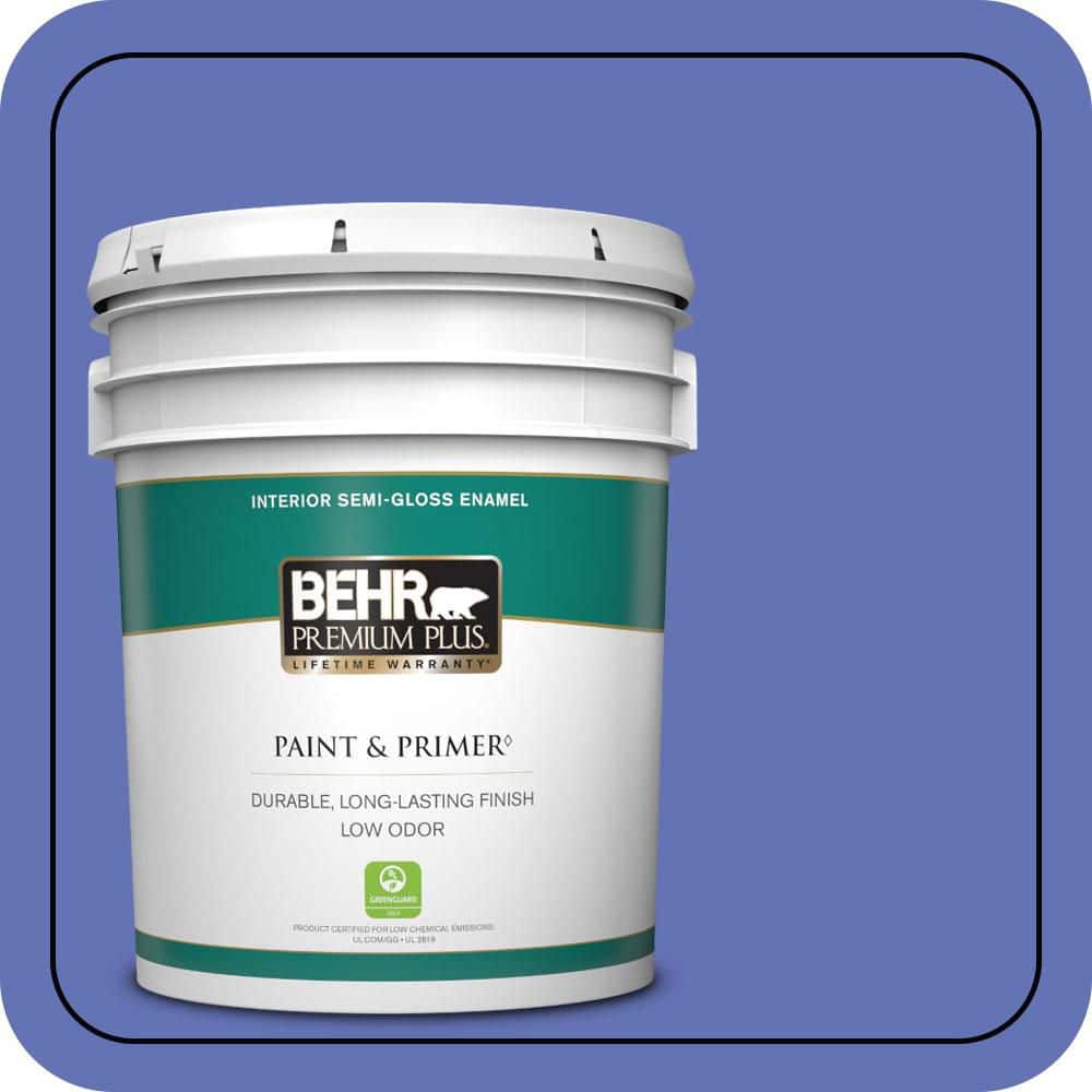 BEHR PREMIUM PLUS 5 gal. #P540-6 Wild Pansy Semi-Gloss Enamel Low Odor Interior Paint & Primer