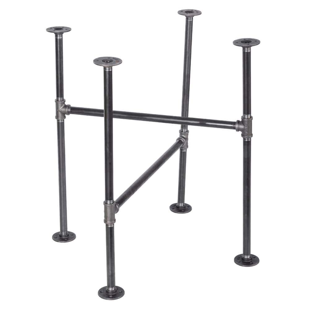 PIPE DECOR 3/4 in. x 2.4 ft. L Black Steel Pipe 30 in. H Solitaire Design Kitchen Table Kit (1)