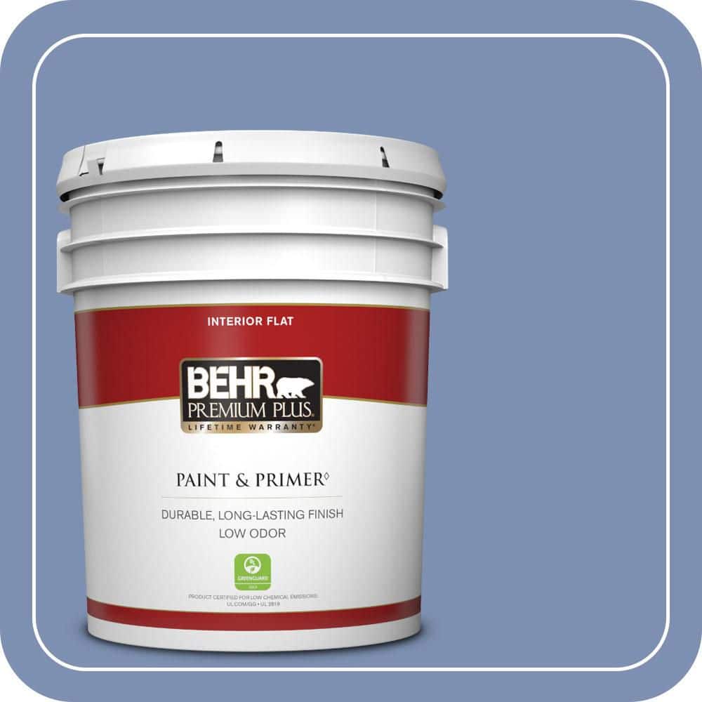 BEHR PREMIUM PLUS 5 gal. #600D-5 Babbling Brook Flat Low Odor Interior Paint & Primer