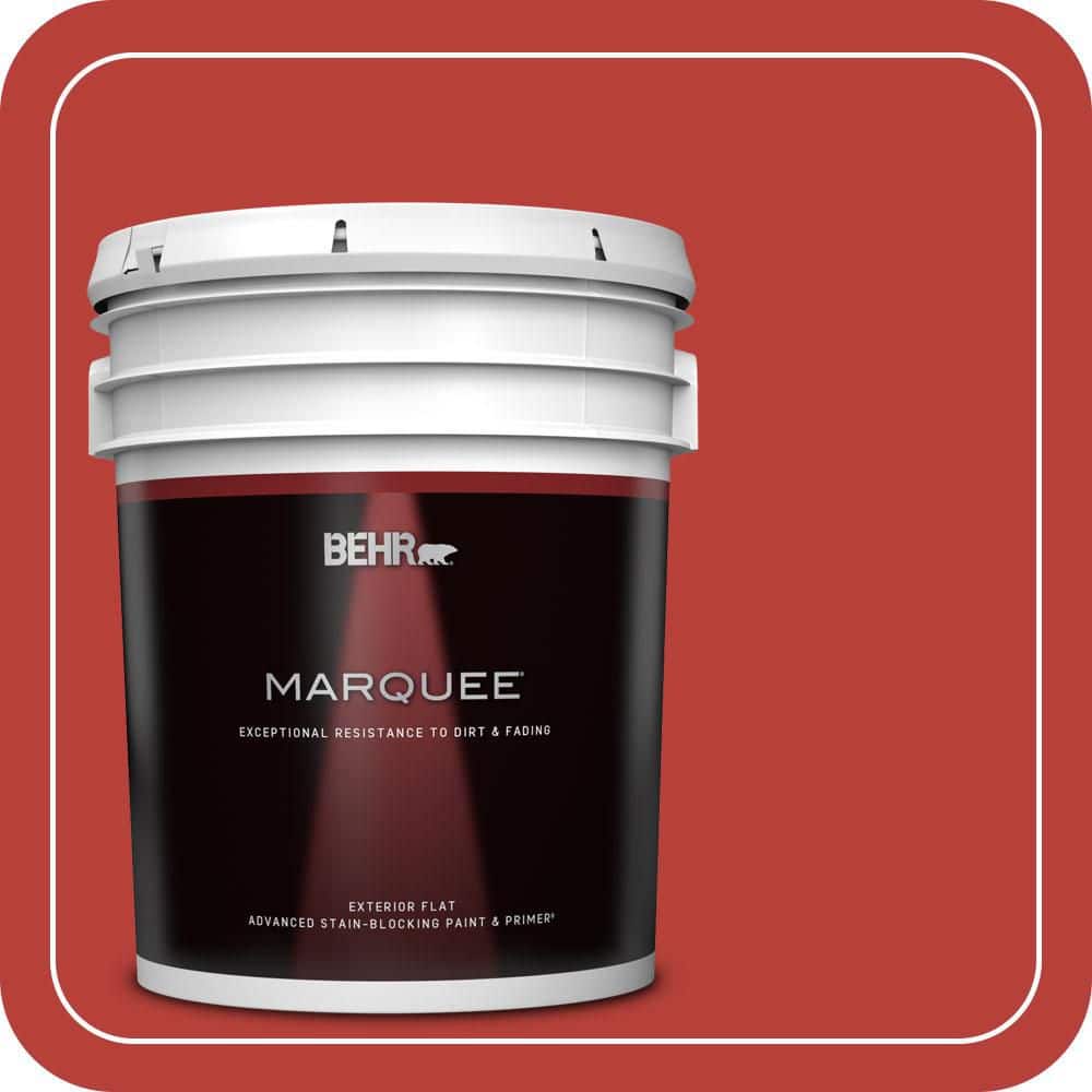 BEHR MARQUEE 5 gal. #PMD-85 Crimson Silk Flat Exterior Paint & Primer
