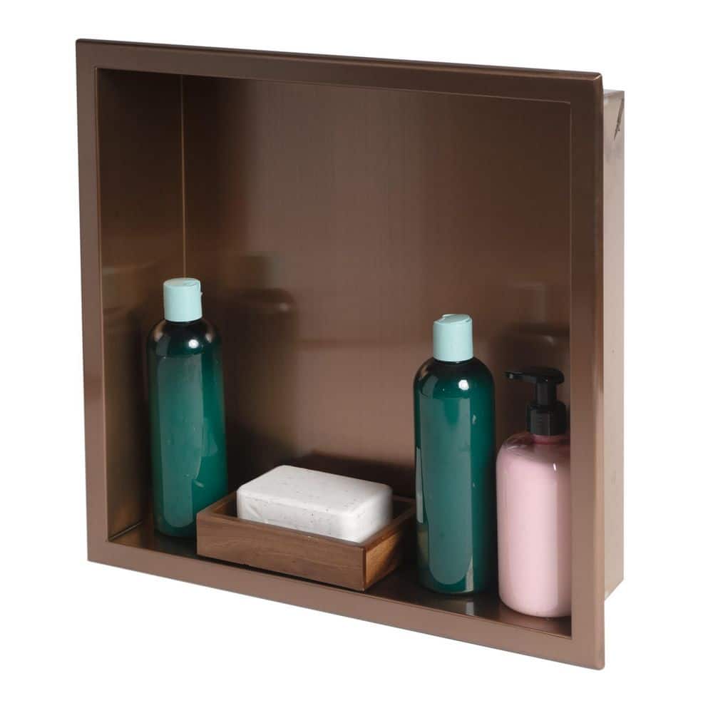 ALFI BRAND 16 in. W x 16 in. H x 4 in. D Stainless Steel Shower Niche in Brushed Copper PVD