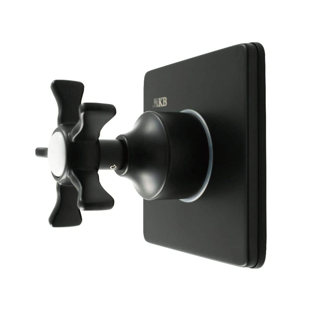Kingston Brass Hamilton 3/4 in. Single-Handle 1-Hole Wall Mount 6-Way Diverter Valve with Trim Kit in Matte Black