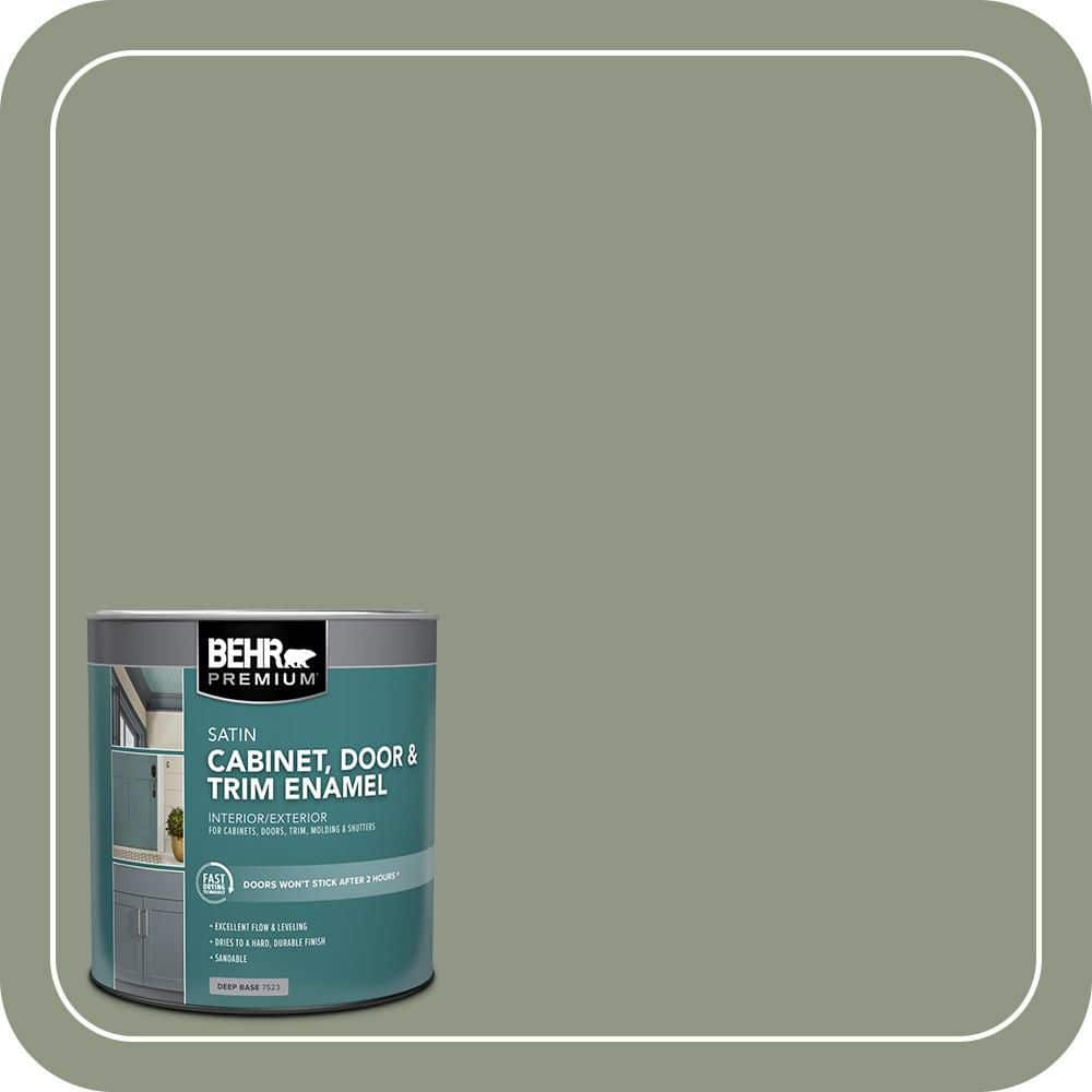 BEHR PREMIUM 1 qt. #PPU11-17 Hillside Green Satin Enamel Interior/Exterior Cabinet, Door & Trim Paint (1)