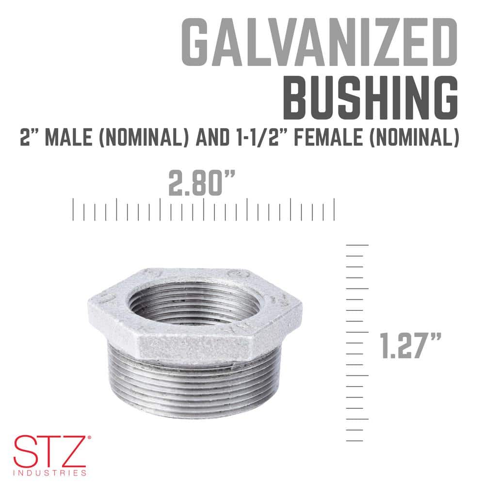 STZ 2 in. x 1-1/2 in. Galvanized Iron Bushing (2)