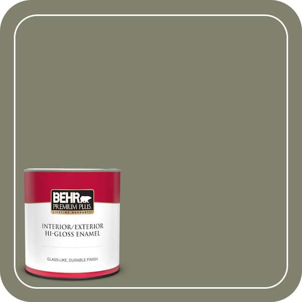 BEHR PREMIUM PLUS #PPU10-18 Lizard Green Flat Interior/Exterior Paint & Primer Color Sample (3)