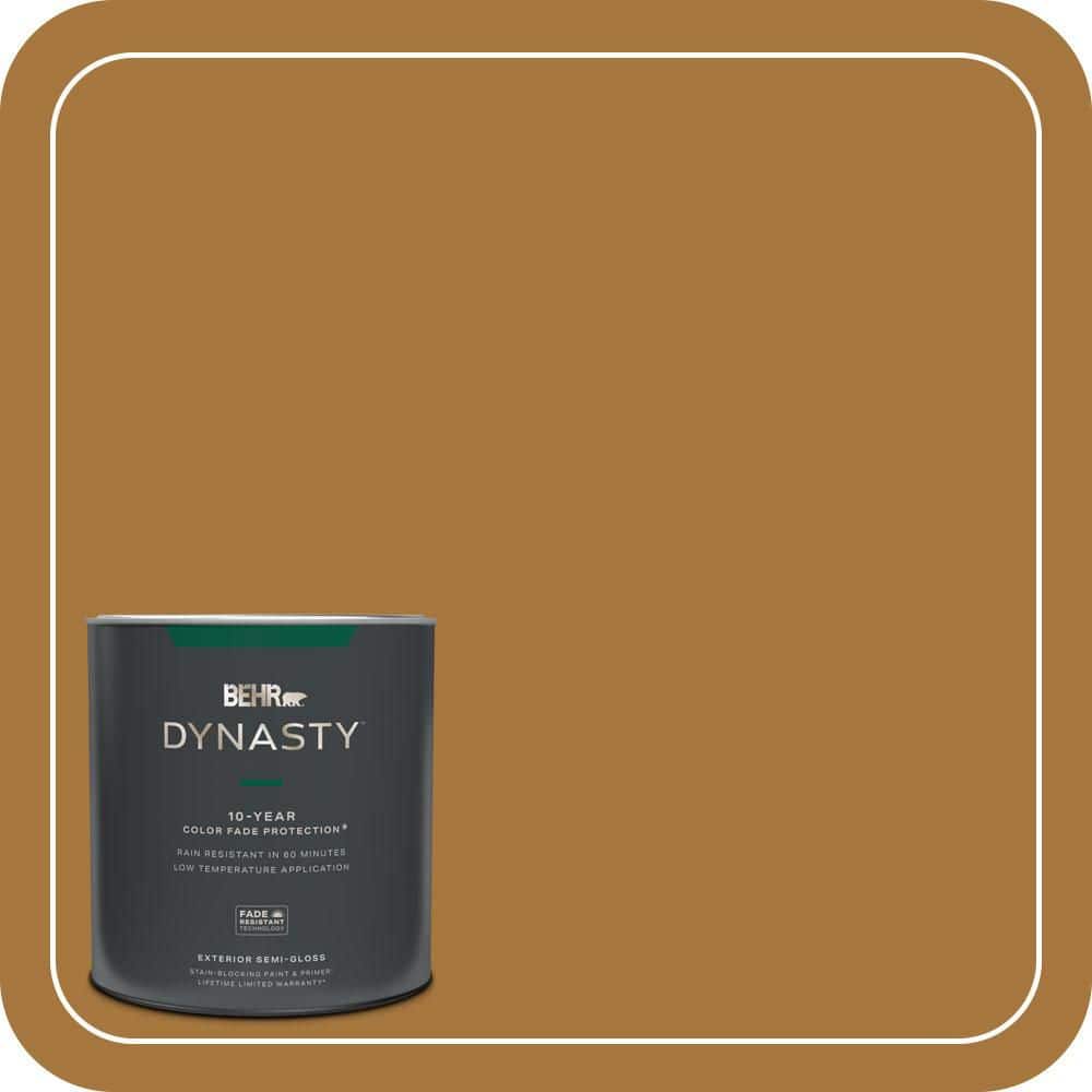 BEHR DYNASTY 1 qt. #MQ4-06 Invitation Gold Semi-Gloss Exterior Stain-Blocking Paint & Primer