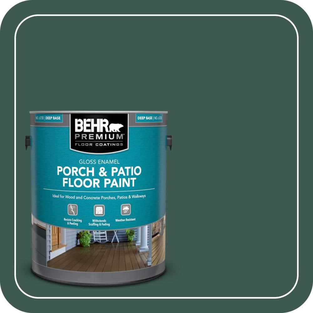 BEHR PREMIUM 1 gal. #PPF-02 Patio Green Gloss Enamel Interior/Exterior Porch and Patio Floor Paint