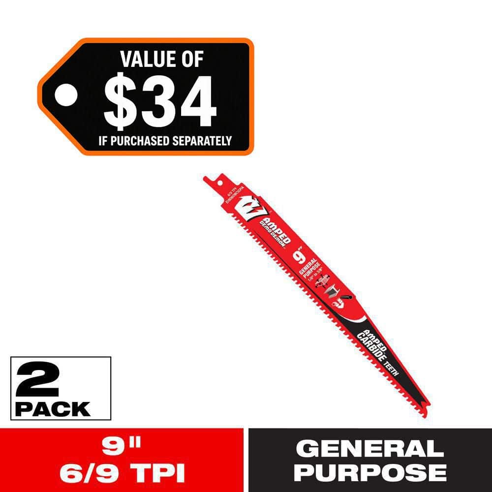 DIABLO 9 in. 6/9 TPI AMPED Demo Demon Carbide Teeth Reciprocating Saw Blade for General Purpose Cuts (2-Pack)