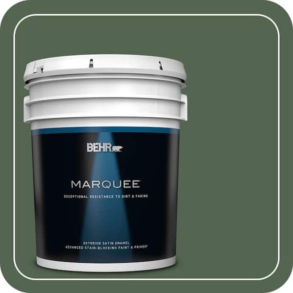 BEHR MARQUEE 5 gal. #S410-7 Equestrian Green Satin Enamel Exterior Paint & Primer (2)