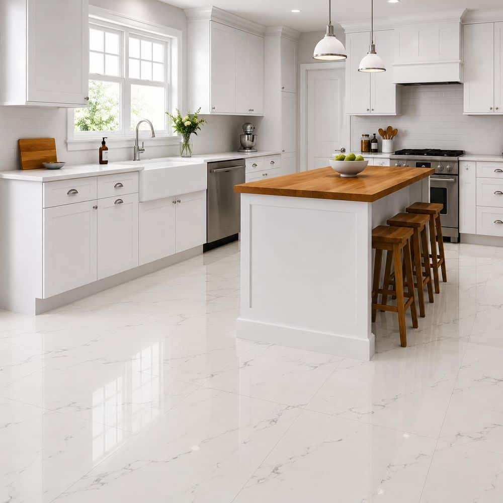 Home Decorators Collection Carrara 24 in. x 48 in. Polished Porcelain Floor and Wall Tile (8 sq. ft./Each) (4)