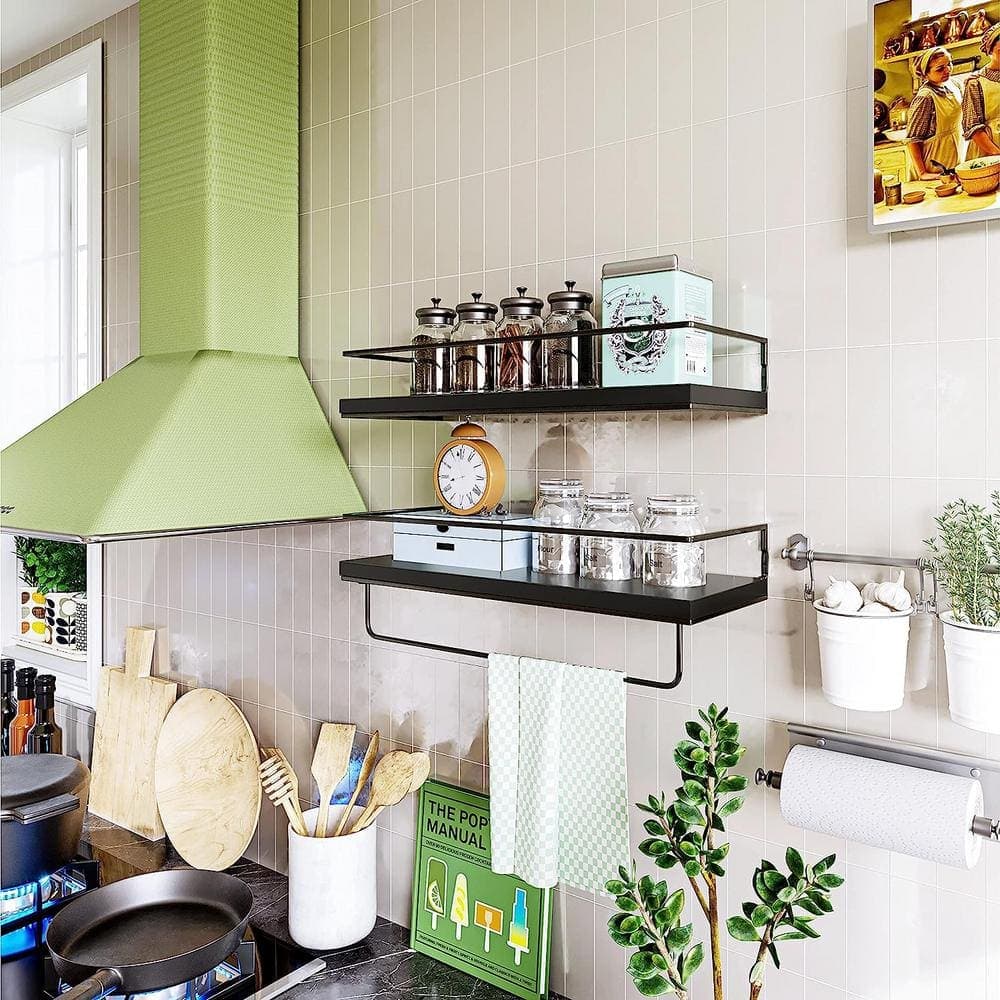 Dyiom 6 in. W 4 in. H 16 in. D Bathroom Shelves Over The Toilet Storage, Wall Mounted with Removable Legs (4)