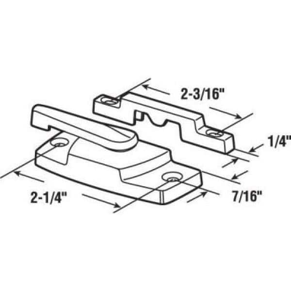 Prime-Line Vinyl Window Sash Lock, with Keeper, Diecast, White Enamel Finish (2)