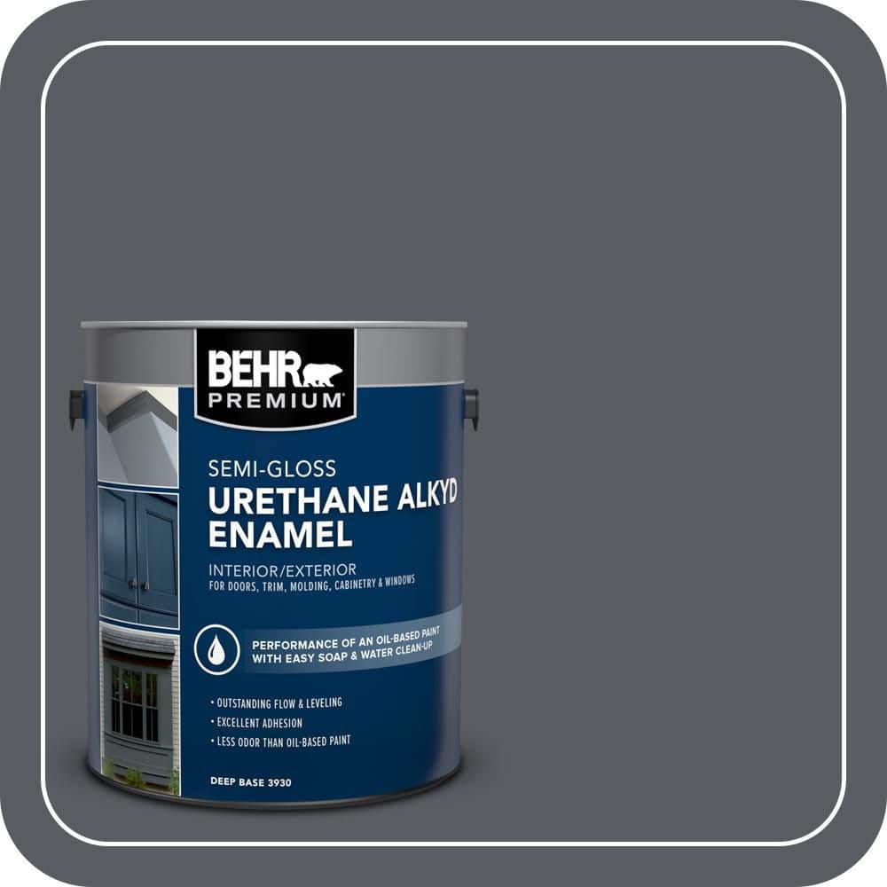 BEHR PREMIUM 1 gal. #PPU18-02 Pencil Point Urethane Alkyd Semi-Gloss Enamel Interior/Exterior Paint (1)