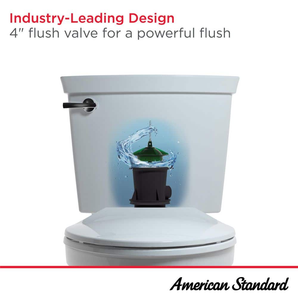 American Standard Champion Four 1-Piece 1.6 GPF Single Flush Elongated Toilet in White, Seat Included (3)